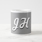 Grande Tasse Bandes minces en noir et blanc | Initiales retro-s (Devant)