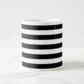 Grande Tasse Bandes noires et blanches, Gravées, Lignes, Votre (Devant)