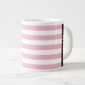 Grande Tasse Bandes Roses, Motif Gratté, Lignes, Votre Nom (Devant droit)