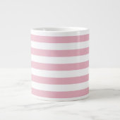 Grande Tasse Bandes Roses, Motif Gratté, Lignes, Votre Nom (Devant)