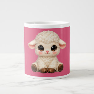 Grande Tasse Bannière de conception de dessin animé d'agneau so