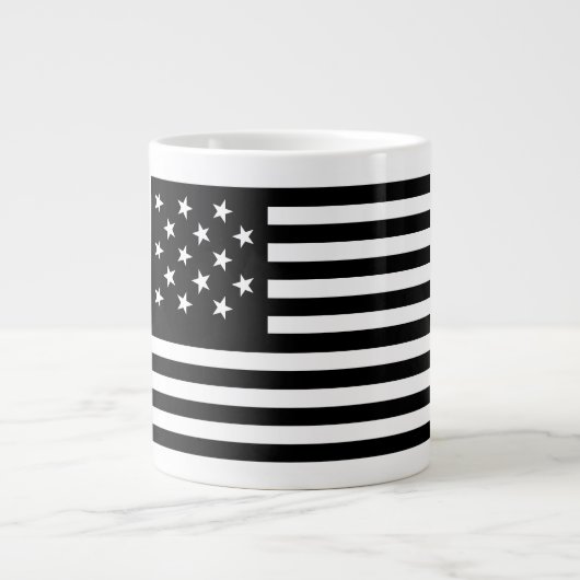 Grande Tasse Bannière noire épangée par l'étoile drapeau améric (Devant)