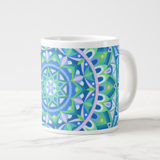 Grande Tasse Base bleue Mandala