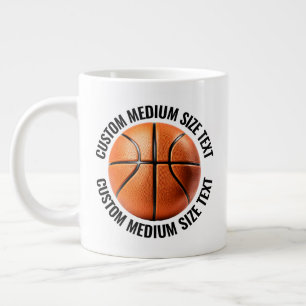 Grande Tasse Basketball Personnalisé Texte de Taille Moyenne su