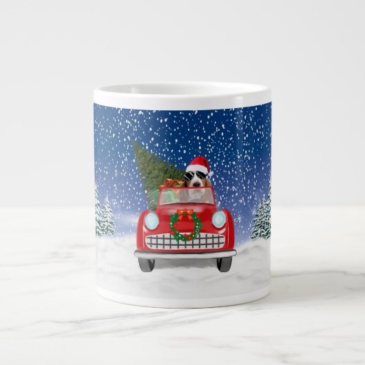 Grande Tasse Basset Hound Chien Conduite Voiture En Noël De Nei (Devant)