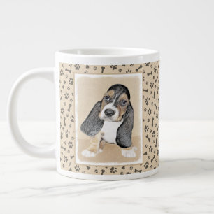Grande Tasse Basset Hound Peinture Chiot - Art Chien original