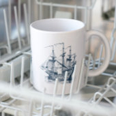 Grande Tasse Bateau à voile bleu marine