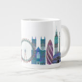 Grande Tasse Bâtiments couleur Skyline de Londres (Devant droit)