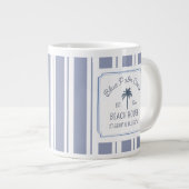 Grande Tasse Beach House Blue Stripes Coastal Farmhouse (Devant droit)