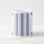 Grande Tasse Beach House Blue Stripes Coastal Farmhouse (Devant)