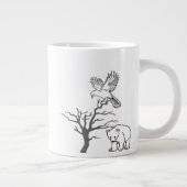 Grande Tasse Bear, Bird, and Bare Tree Nature Scene (Droite)