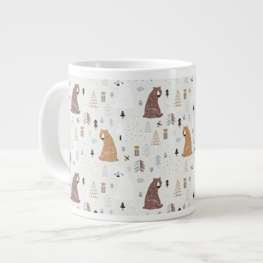 Grande Tasse Bears mignonne dans le Motif Woods (Devant gauche)