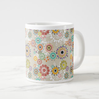 Grande Tasse Beau Boho stylisé fleur vive motif
