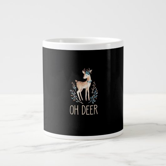 Grande Tasse Beautiful Funny Deer Oh Deer Modern Design  (Devant)