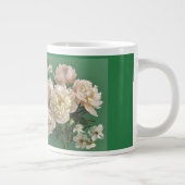 Grande Tasse Beautiful White & Pink Peonies Name Monogram (Droite)