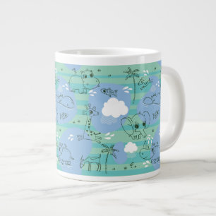 Grande Tasse Beaux animaux jouant avec de l'eau 3