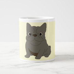 Grande Tasse Bébé Bouledogue Français Gris, Crème,