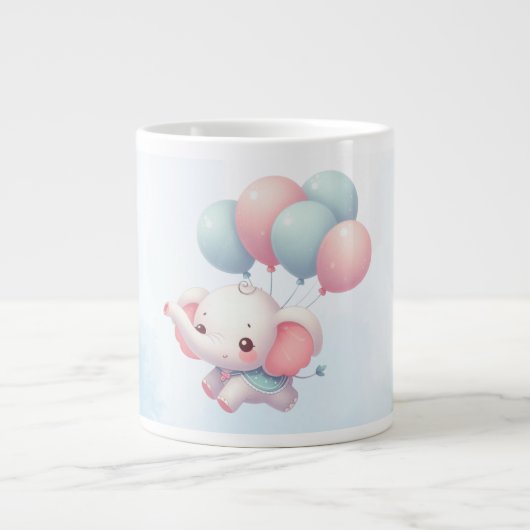 Grande Tasse bébé éléphant avec ballons (Devant)