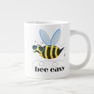 Grande Tasse Bee caractère avec mustache lunettes de soleil Bee