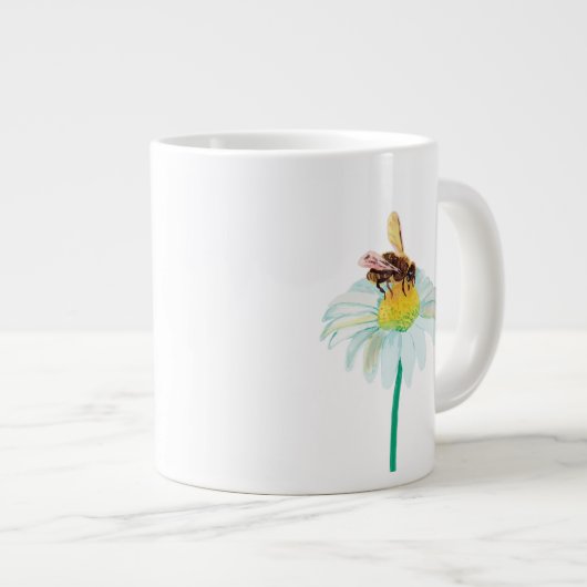 Grande Tasse Bee de miel sur une fleur blanche (Devant droit)
