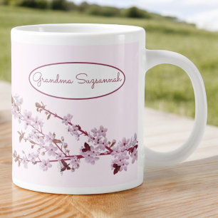 Grande Tasse Belle Fleur de cerisier rose Personnalisé Deux-À