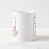 Grande Tasse Belle mariée florale rose et jaune (Devant)