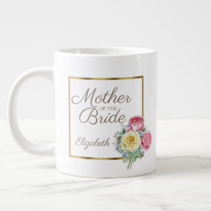 Grande Tasse Belle mariée florale rose et jaune