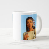 Grande Tasse Belle tenue autochtone amérindienne (Devant droit)
