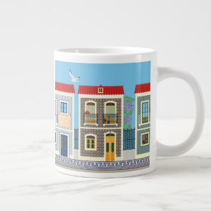 Grande Tasse Belles maisons portugaises avec tuiles ou azulejos