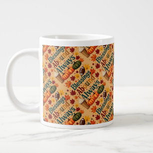 Grande Tasse Bénédictions Abondent Toujours Design d'Automne