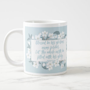 Grande Tasse Béni Soit Son Nom Psalm Christian Verse Floral