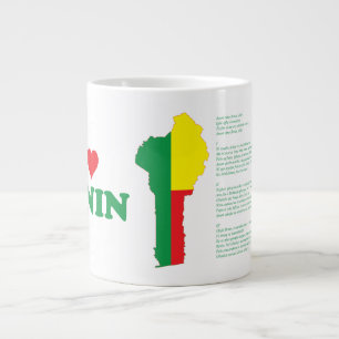 Grande Tasse Bénin Drapeau Dans La Carte Du Pays