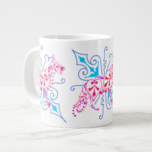 Grande Tasse Berger Allemand Abstrait Floral