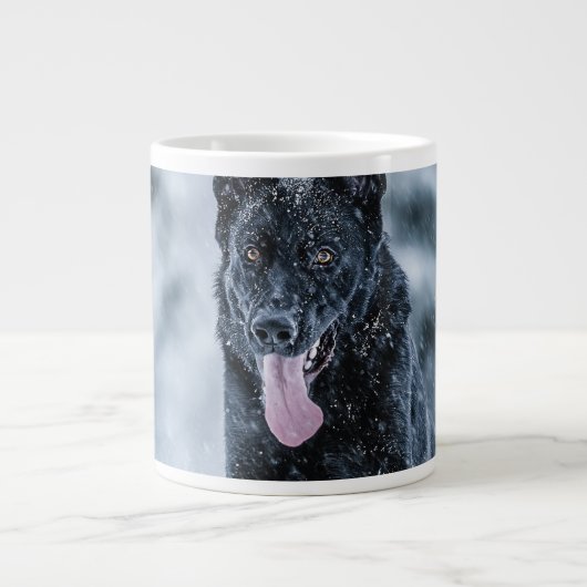 Grande Tasse Berger allemand noir dans la couverture de duvet d (Devant)