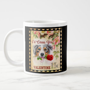 Grande Tasse Berger australien Vintage Valentine avec Rose