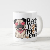 Grande Tasse "Best Dog Mom Ever" personnalisez l'illustration d (Devant droit)
