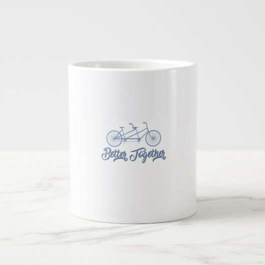 Grande Tasse Better Together Tandem Bicycle Cyclist Cycling Gra (Devant)