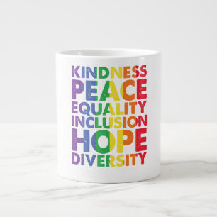 Grande Tasse Bienveillance Paix Égalité Amour Inclusion Espoir 