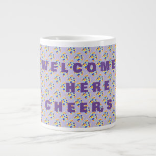 Grande Tasse bienvenue et applaudissements Lavender motifs