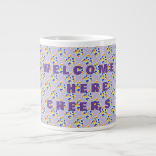 Grande Tasse bienvenue et applaudissements Lavender motifs
