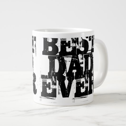 Grande Tasse Big Bold Distressed Meilleur Papa Jamais Typograph (Devant droit)