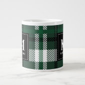 Grande Tasse Bilan écossais vert et noir Noël (Devant)
