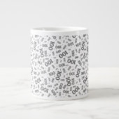Grande Tasse Birthday 100 Black/White Random Number Pattern (Devant)