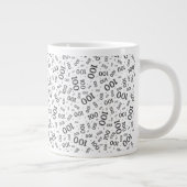 Grande Tasse Birthday 100 Black/White Random Number Pattern (Droite)