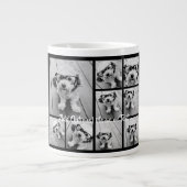 Grande Tasse Black 9 Photo Carré Collage - avec script blanc (Devant)