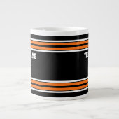 Grande Tasse Black avec Orange White Stripes Team Jersey (Devant)