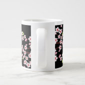 Grande Tasse Black avec rose et vert cerisier en fleurs Sakura (Dos)