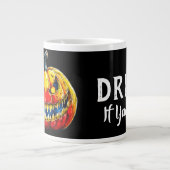 Grande Tasse Black Drink if you dare Halloween Smiling Pumpkin (Devant)