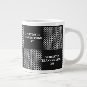 Grande Tasse Black Grey Blanc tous les jours est Thanksgiving D