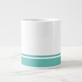Grande Tasse Blanc moderne Lumière Turquoise Barrière Barrière  (Devant)